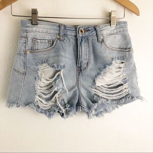 Gogo Jeans high rise distressed Shorts size 3/26